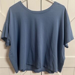 Lululemon Cates T-Shirt Size 14 Washed Denim Blue